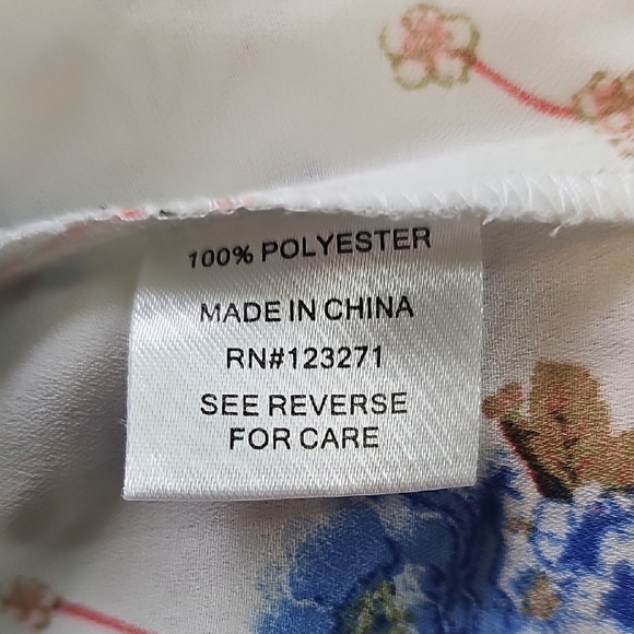 Stella‎ Tweed Blue and Cream Floral Blouse - Picture 9 of 10